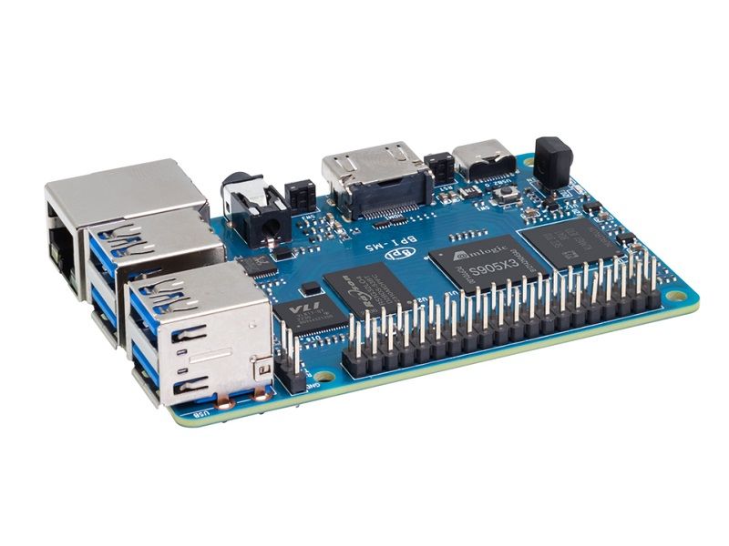 Banana Pi BPI-M5  with Amlogic S905X3 quad-core Cortex-A55r.Onboard 4GB LPDDR4  and 16GB EMMC e, and supports 4 USB 3.0 interface, a gigabit network port.same size as Raspberry Pi 
https://docs.banana-pi.org/en/BPI-M5/BananaPi_BPI-M5
#bananapi #raspberrypi #sbc #opensoure #android #linux 