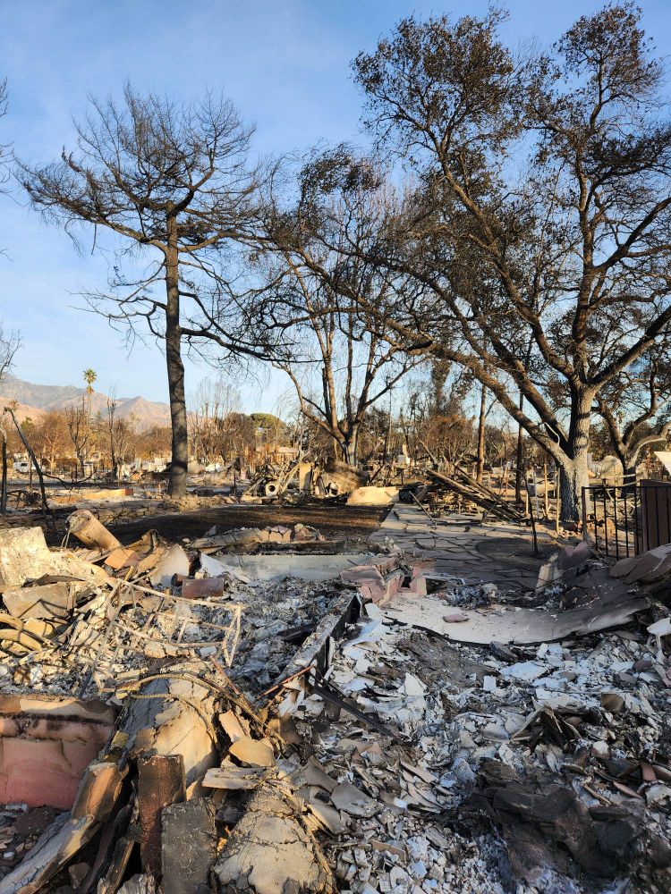 Destroyed house from fire.