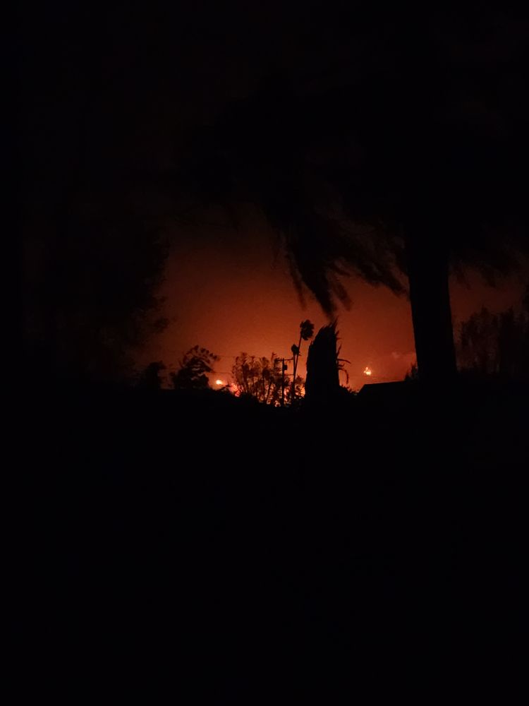 Fires on mountains above Altadena CA.