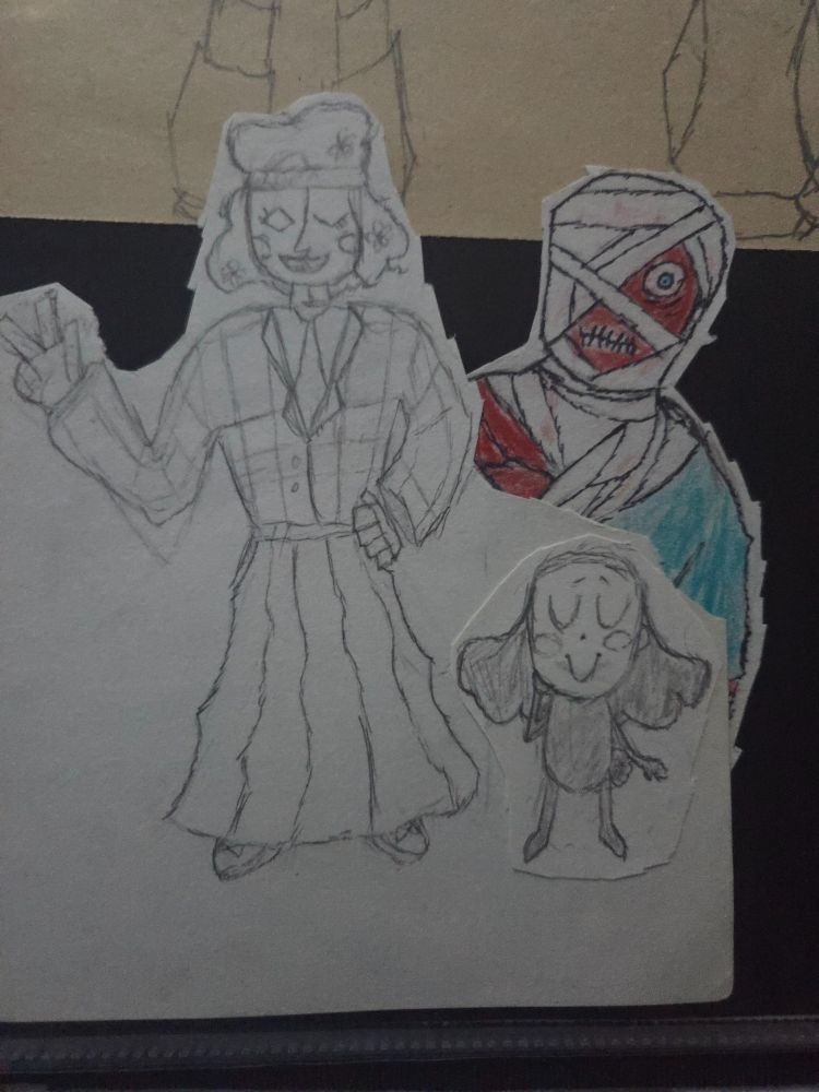 Drawing of my favorite gay couple! Oh, and Curly...