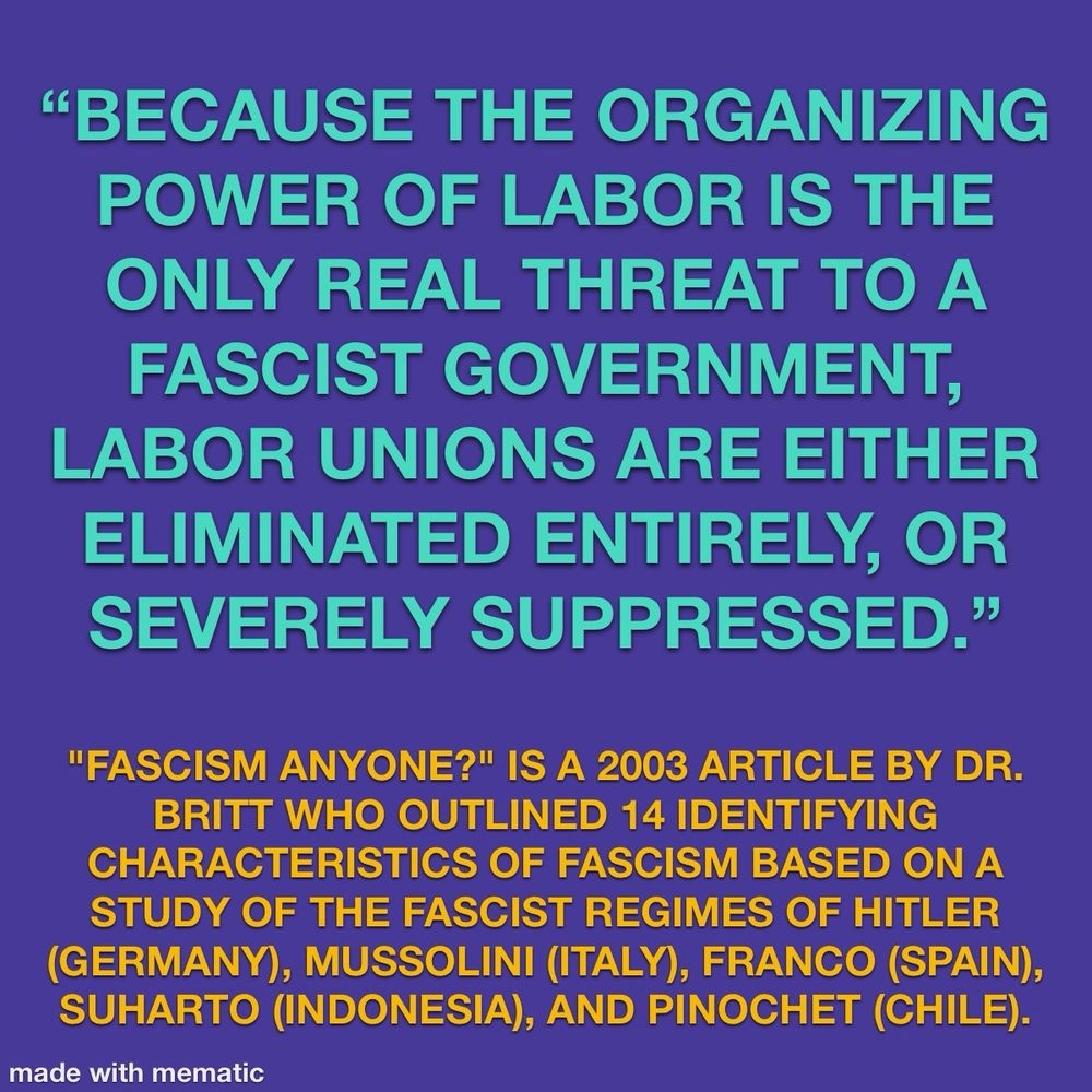 Suppression of organized labor in a fascist regime.