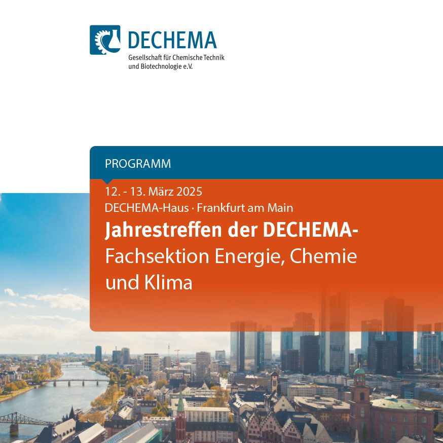 Programmseite des Jahrestreffens der Dechema - Fachsektion Energie, Chemie und Klima