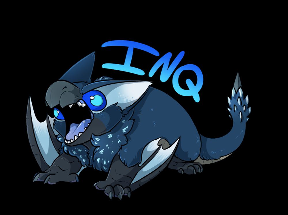 A con badge showing Umbral Inq as a little angry loaf roaring at the viewer. The name "Inq" is written above them