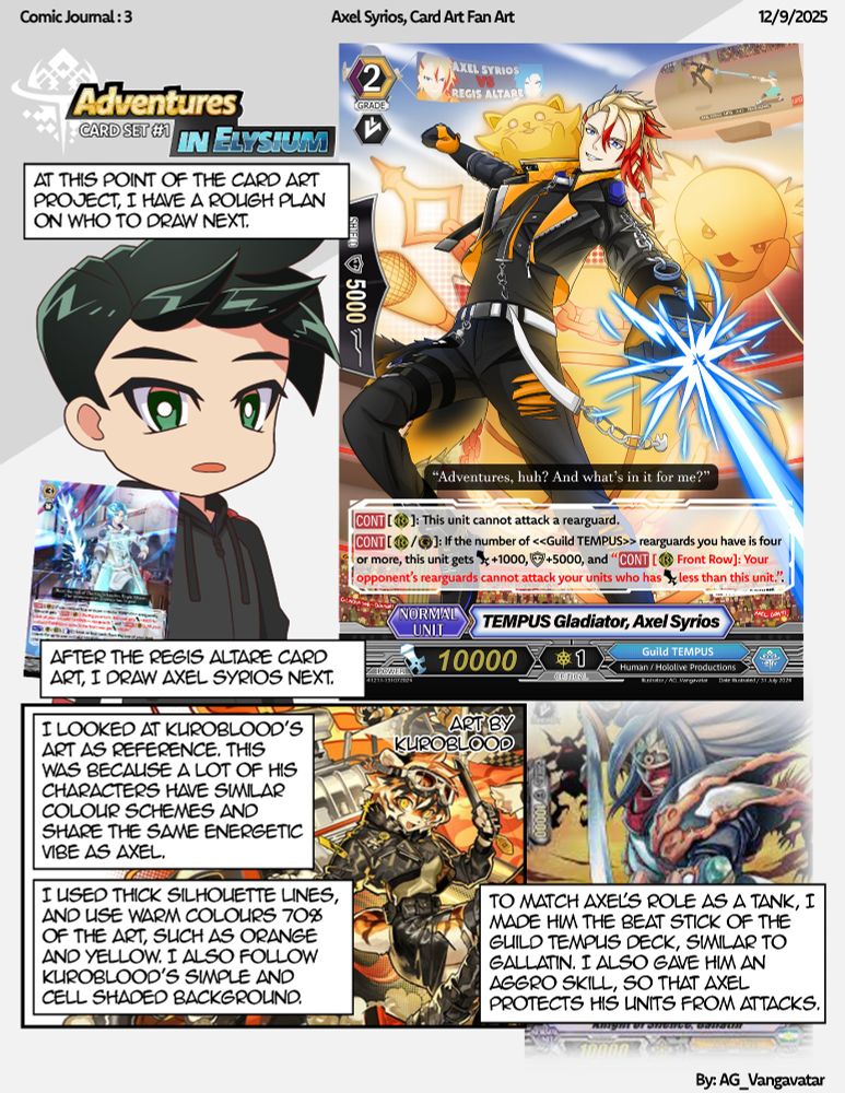 Comic Journal 3 - Axel Syrios, Card Art Fan Art
#WorkofAlt #Artxel #holostars #cardfightvanguard