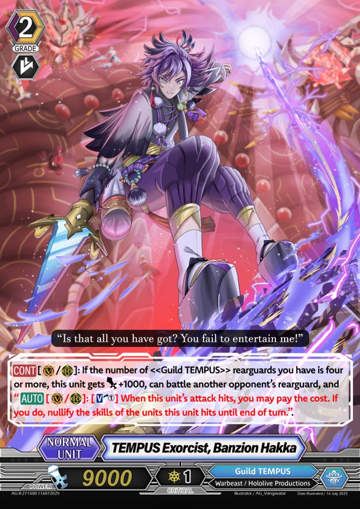 (Fanart) Guild TEMPUS - Banzoin Hakka - Grade 2 (Vtuber)(R)