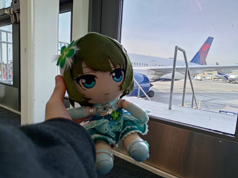 Holding my plush toy of my wife Takagaki Kaede