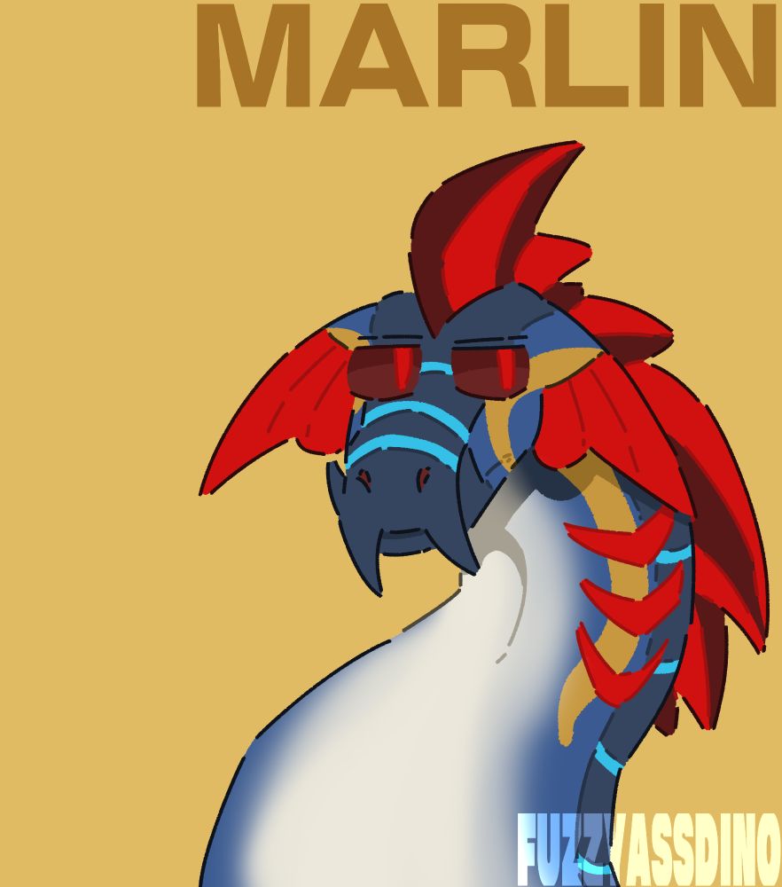 Marlin headshot art. Rework/Redesign