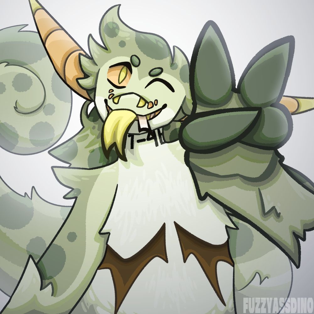 Practicing perspective and new shading techniques with my fursona Dino, Art, Halfbody, drawing.