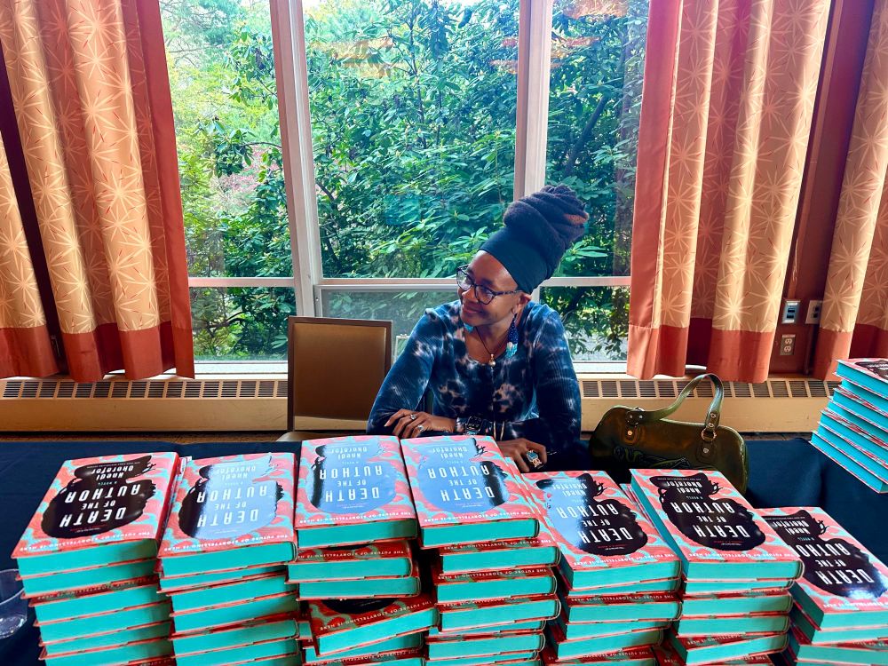 Nnedi and many copies of DEATH OF THE AUTHOR that she’d just signed.
