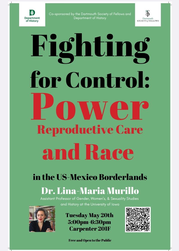 Book talk announcement. Green background, letters in Black and red. Fighting for Control book talk at Dartmouth from 5-6:30pm Tuesday, May 20. 