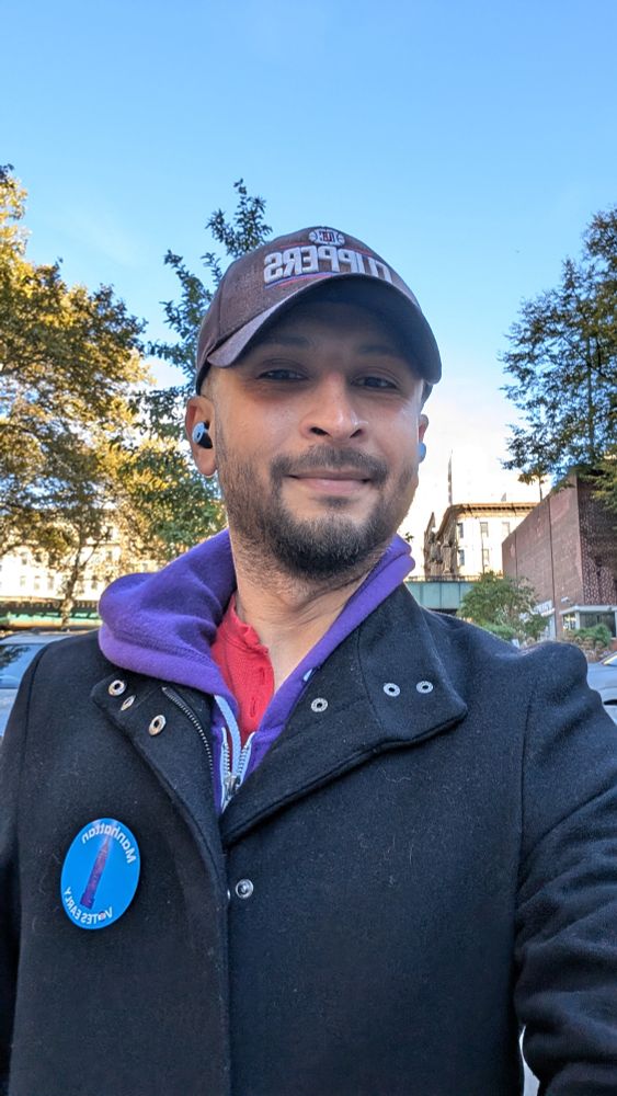 Selfie with a Manhattan voter sticker