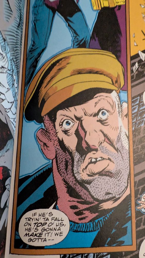 Bibbo: "If he's tryin' ta fall on TOP o' us, he's gonna MAKE it! We gotta--" 
