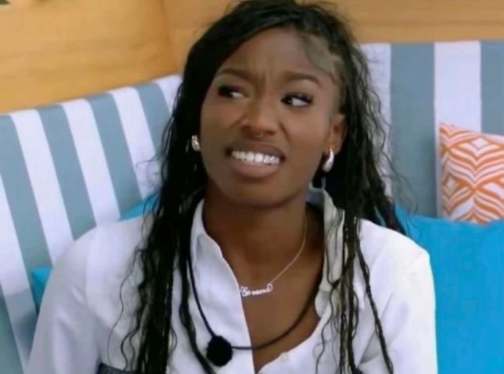 Serena from Love Island being weirded out