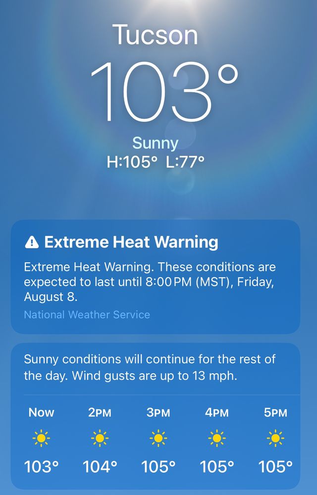 It is HOT in Tucson today