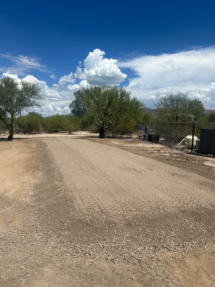 Nicely flattened and cleared space where a batting cage is gonna be soon