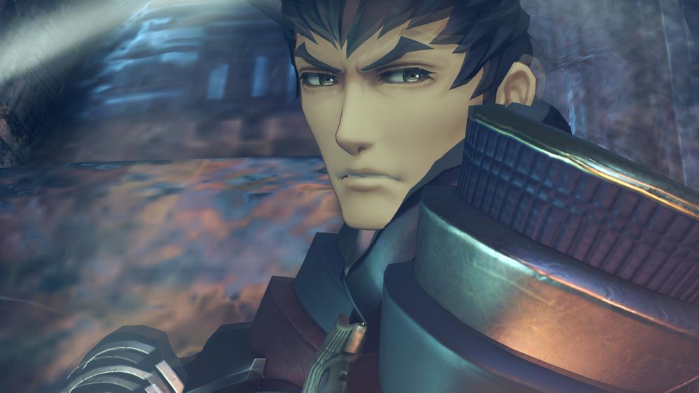 Close up of Malos with a slightly concerned expression. Screenshot from cutscene 'Resonance of the Heart' in Xenoblade 2.