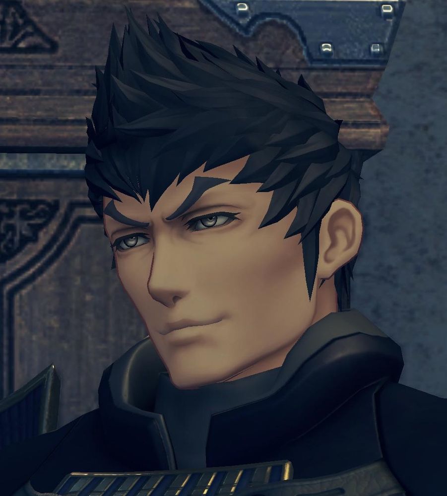 Malos, looking awfully smug. Screenshot from cutscene 'Surprise Visit' in Xenoblade 2.