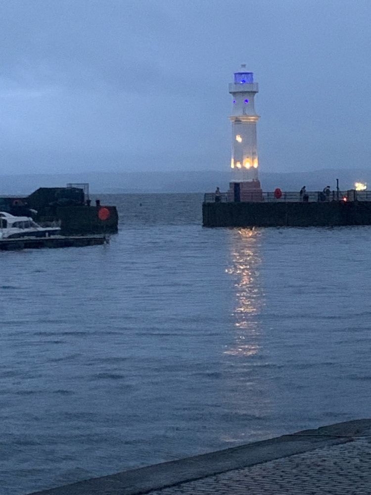 Newhaven Harbour, Edinburgh in November twilight