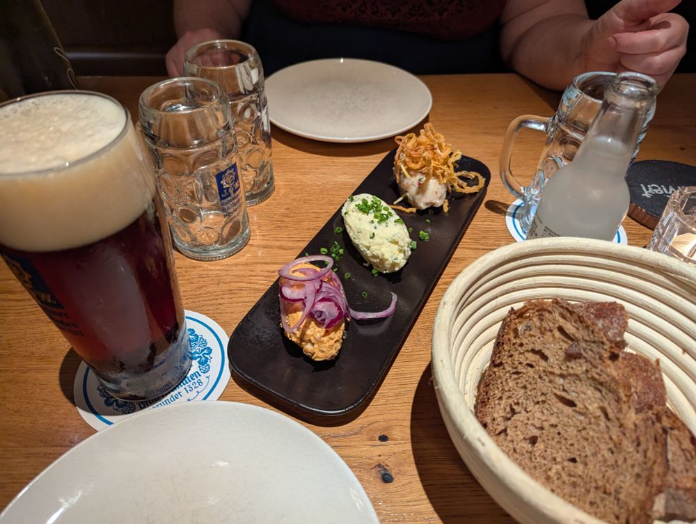 Beer, bread and spreads