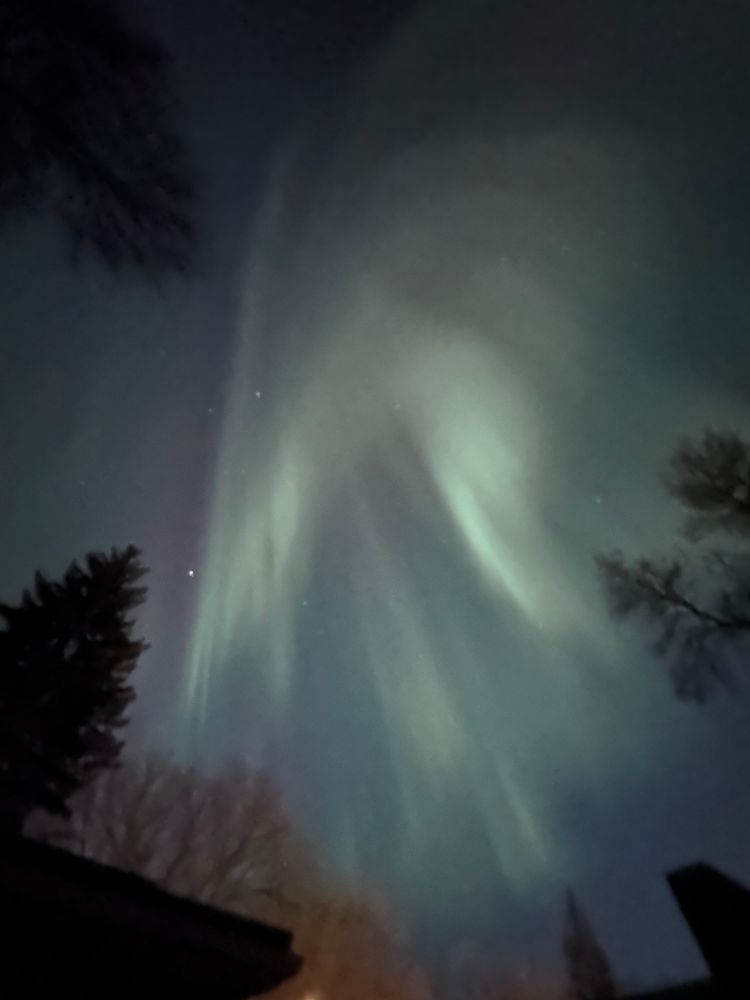 Northern lights look like an angel flying. 