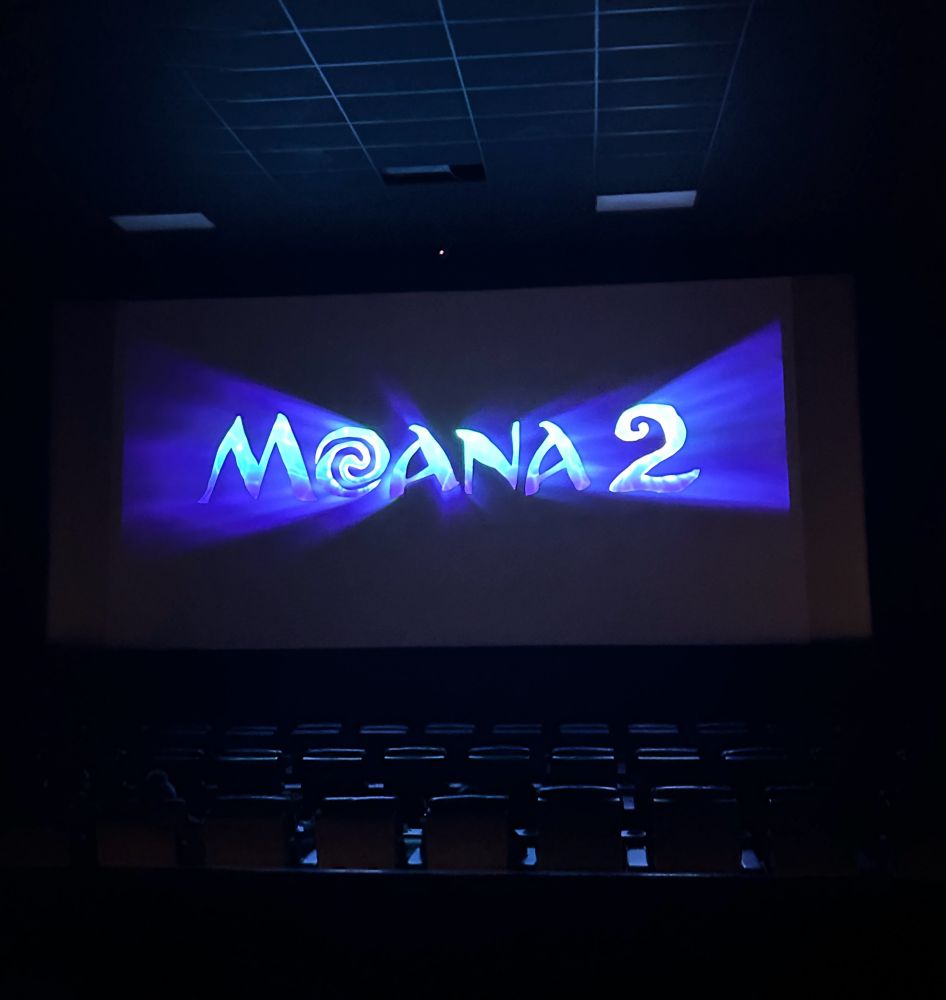 Moana 2 on movie screen 