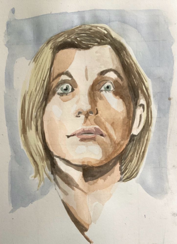 Watercolour of Jodie Whittaker