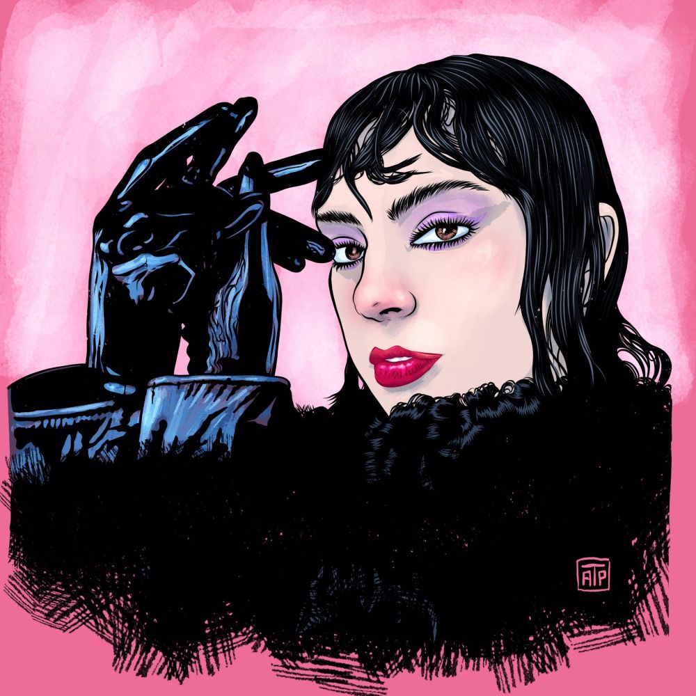 digital illustration drawn by angryf of Charlie XCX 