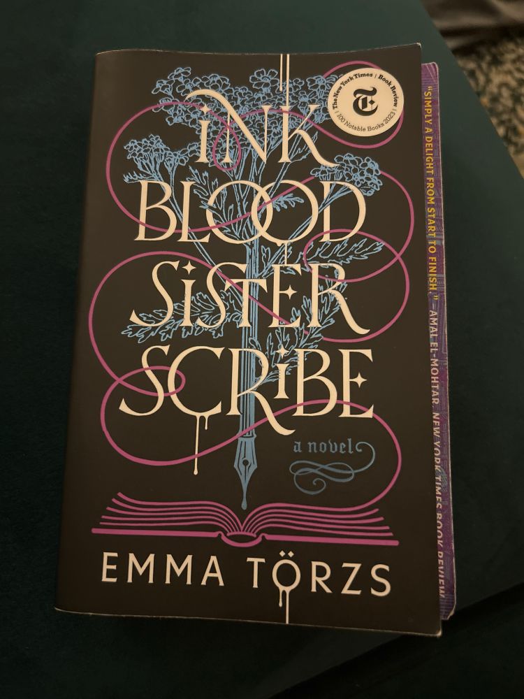 snapshot of paperback edition of the book Ink Blood Sister Scribe by Emma Törzs