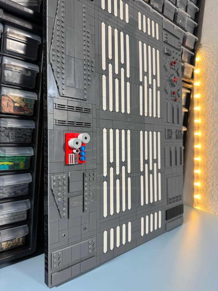 Details of Death Star hallway wall background build.