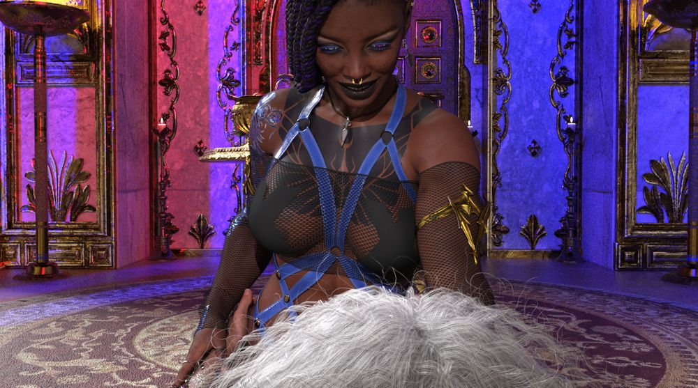 Another alternate angle of the last, this time showing the front of Vexxin as she flirtatiously smiles down at Jazza. 