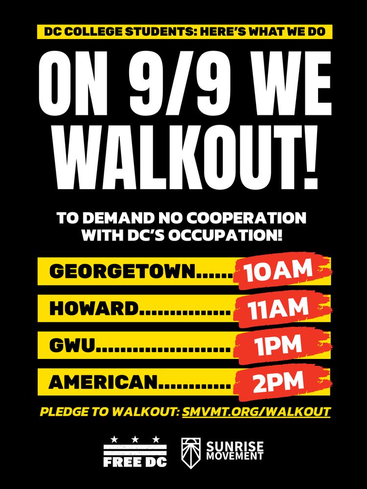 On 9/9 We walkout to demand No Cooperation with DC's Occupation