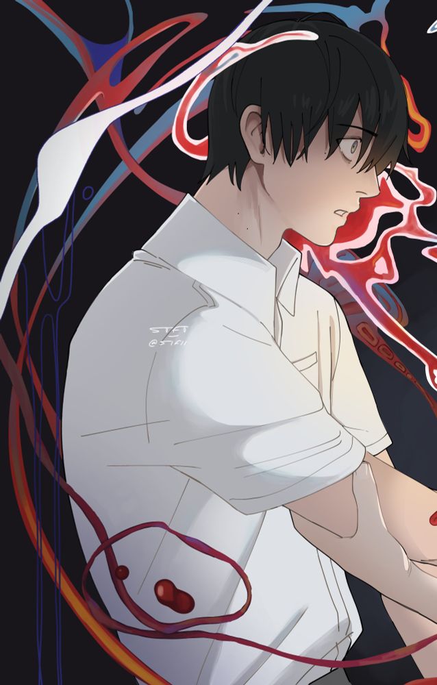 Yoshiki (character from The Summer Hikaru Died) looking shocked 