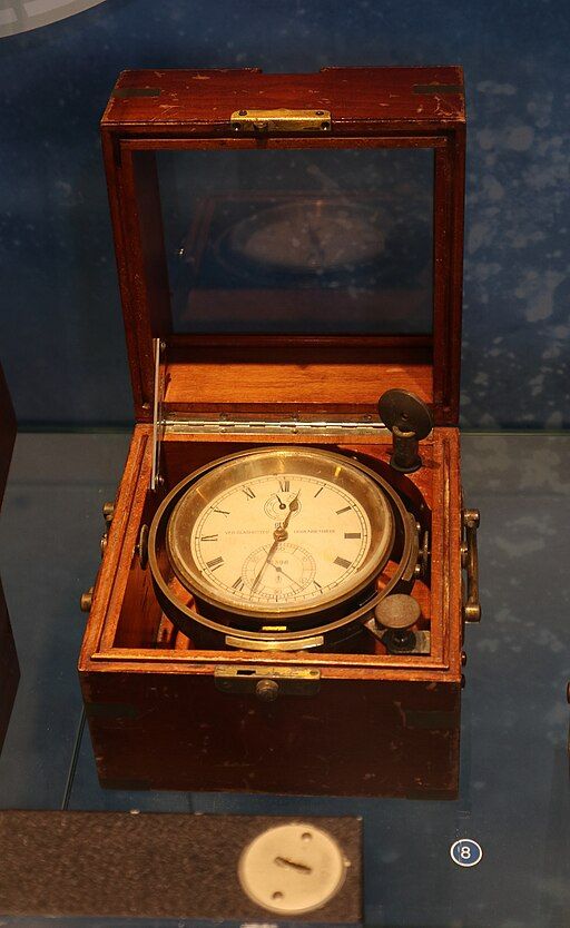 Chronometer in a wooden box.