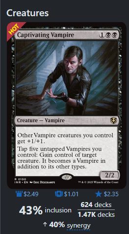 Captivating Vampire with the "HOT" tag on EDHRec