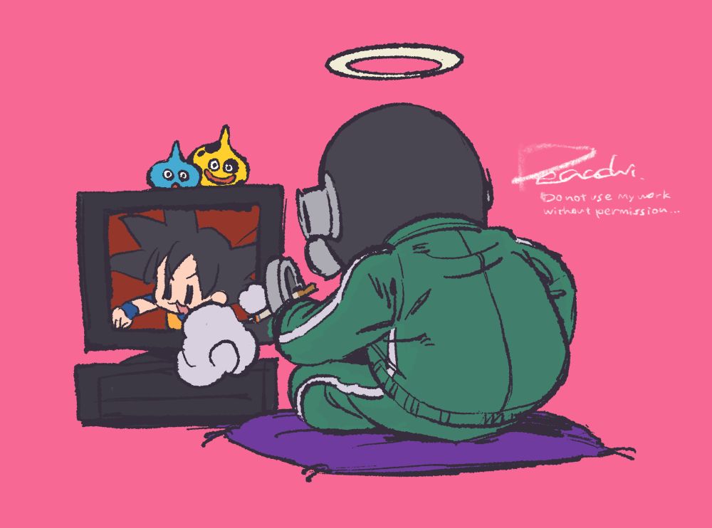 ドラゴンボールDAIMAを視聴している鳥山明先生のファンアートです。