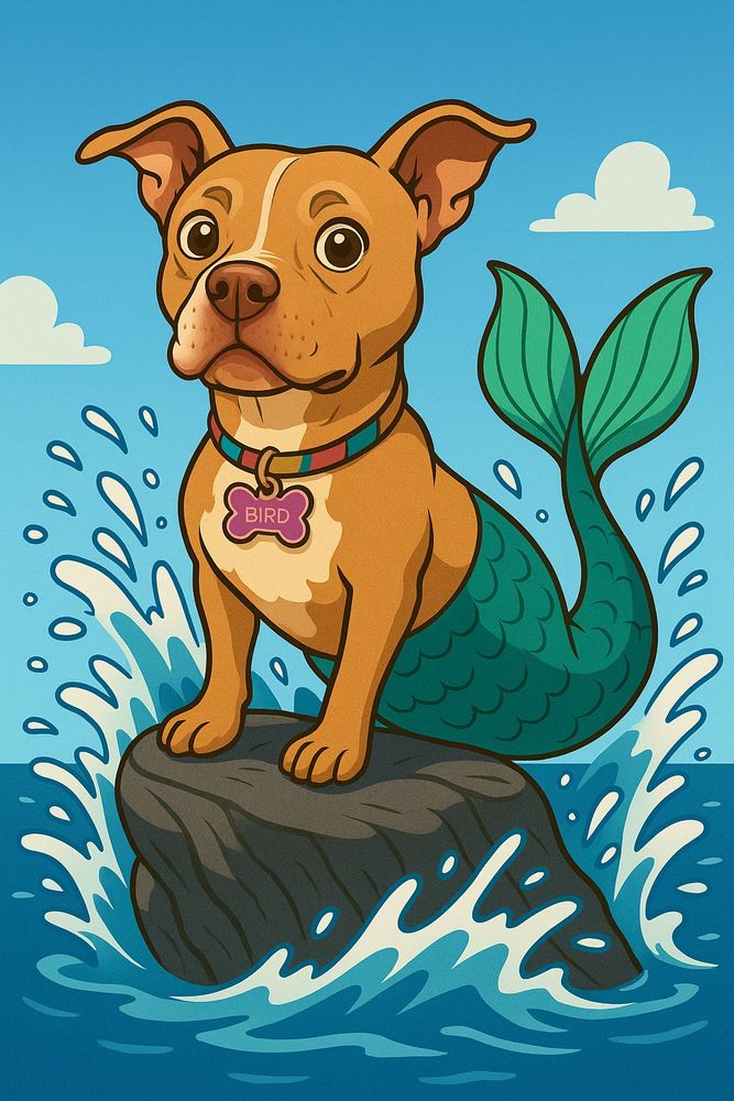 Dog as a mermaid 