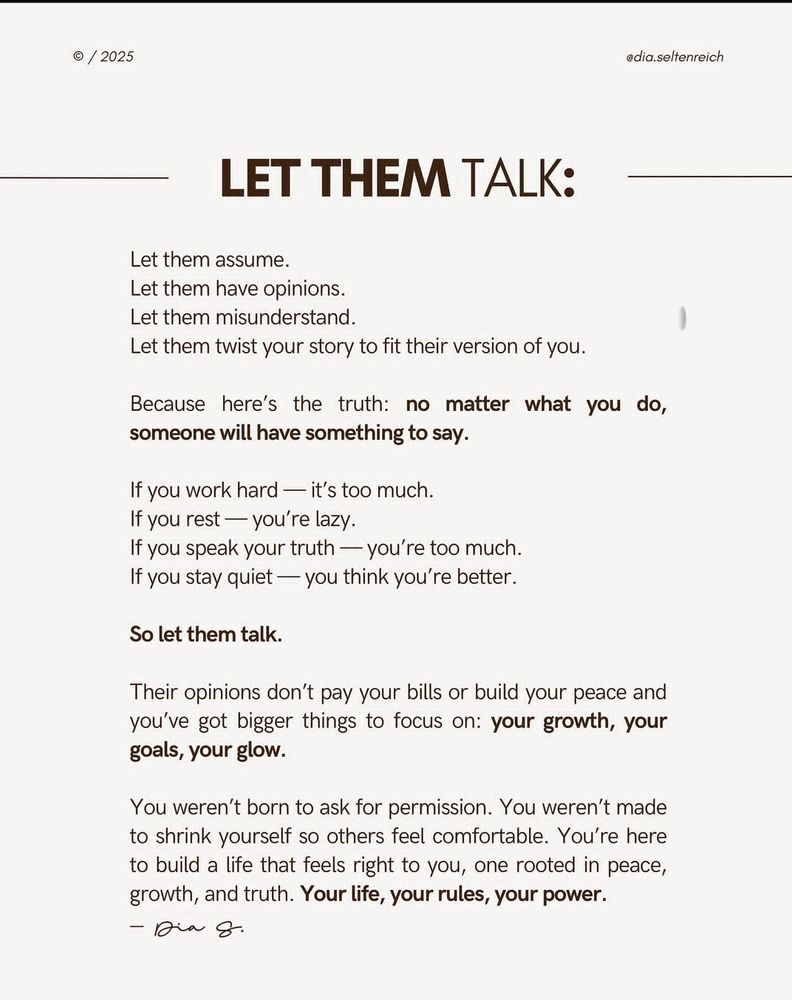 Powerful message to live your life as per your rules and power. Don't bother what others say, let them talk