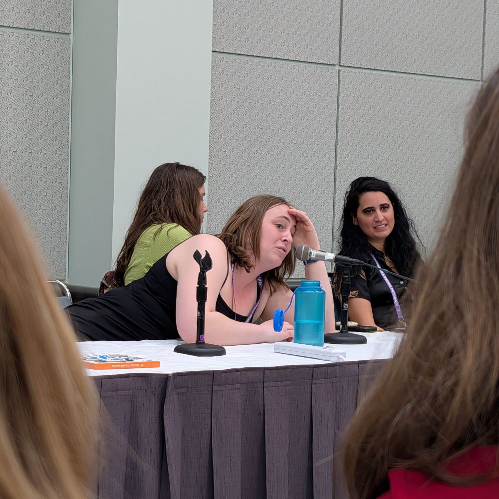 Three authors talking about writing, queerness, and messiness. 