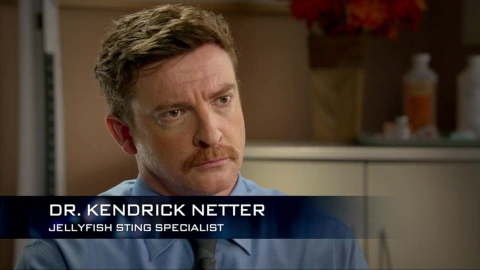 Rhys Darby on NewsReaders as Dr Kendrick Netter, Jellyfish Sting Specialist (yes, he does exactly what you think)