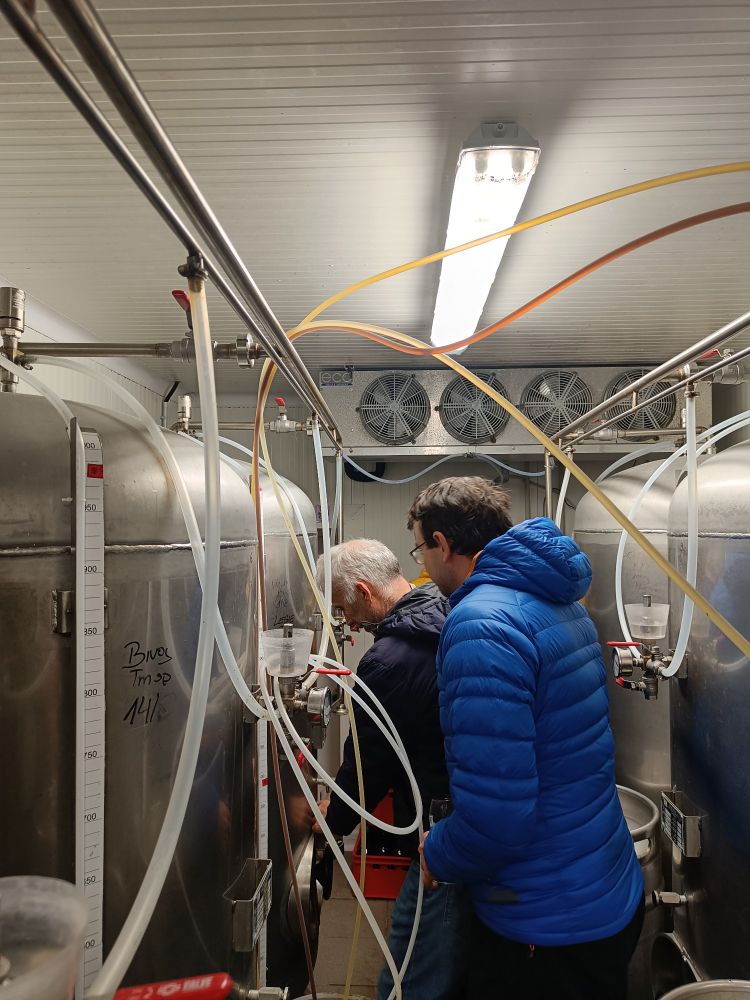 Tasting fresh beer directly from the tank