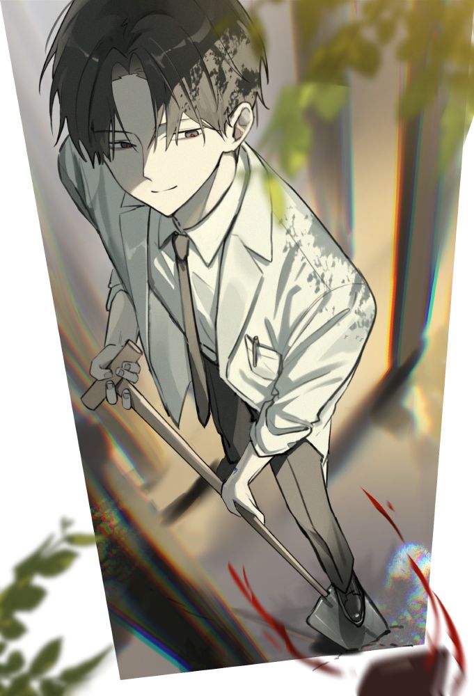 책을 땅에 묻고 있는 여우선생님이다.