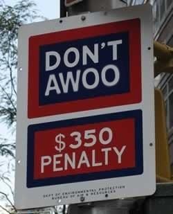 don't awoo, $350 penalty