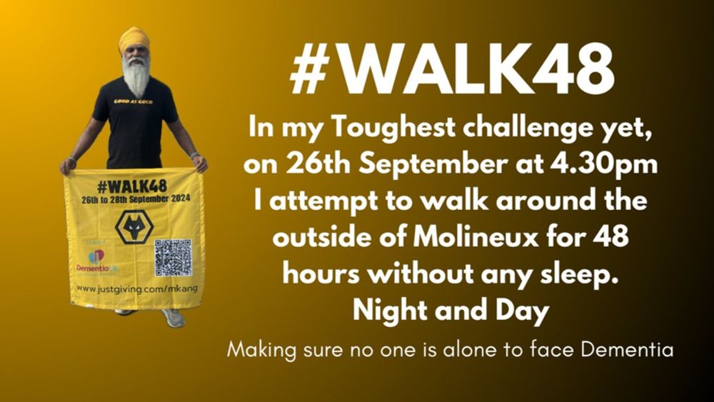 Next - WALK 48 HOURS AROUND MOLINEUX WITHOUT SLEEP 26th to 28th SEPT