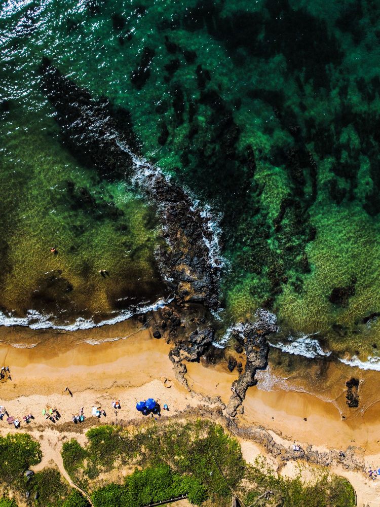 Drone shot from Maui beach