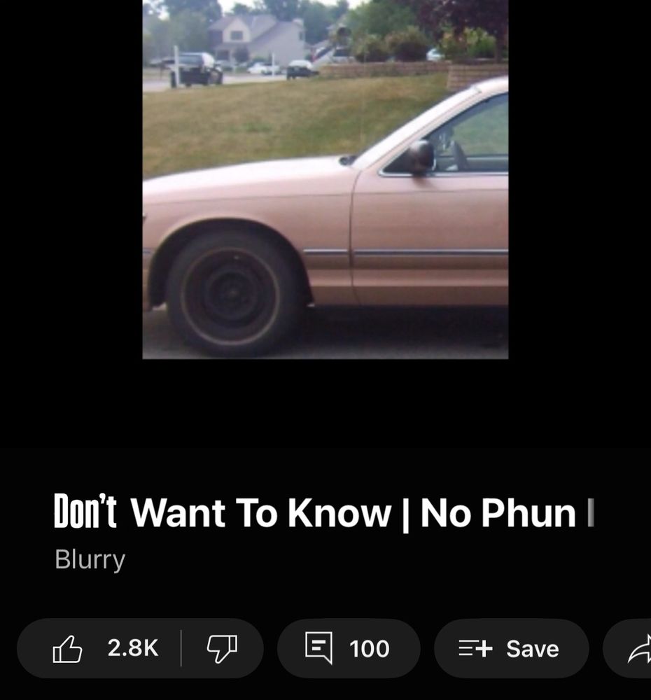 youtube music screenshot of i want to know by tyler edited to say ‘don’t want to know’ 