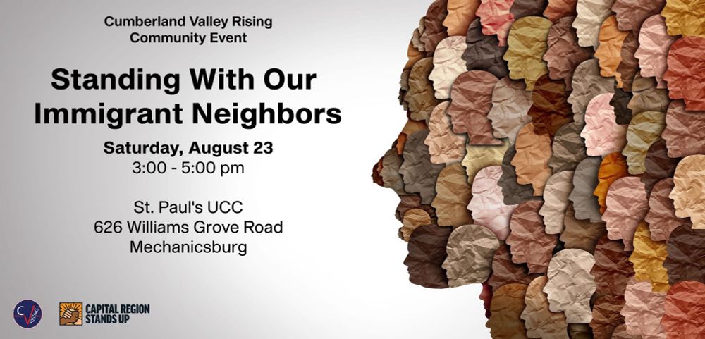 Standing with our immigrant neighbors event Aug 23, 2025 in Mechanicsburg PA