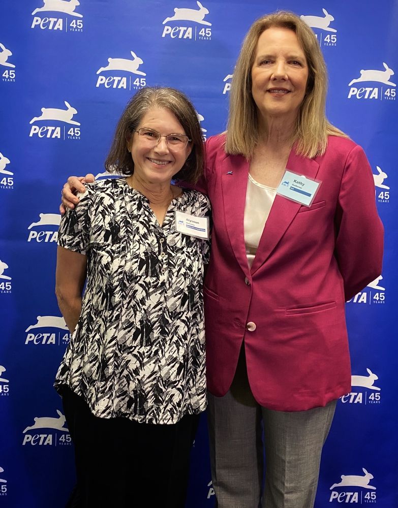With Kathy Guillermo at PETA 45th anniversary event in Norfolk VA