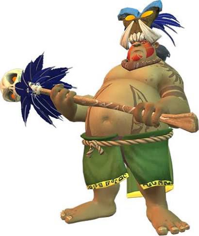 Papu papu. Charakter aus CTR mit großem Bauch. 