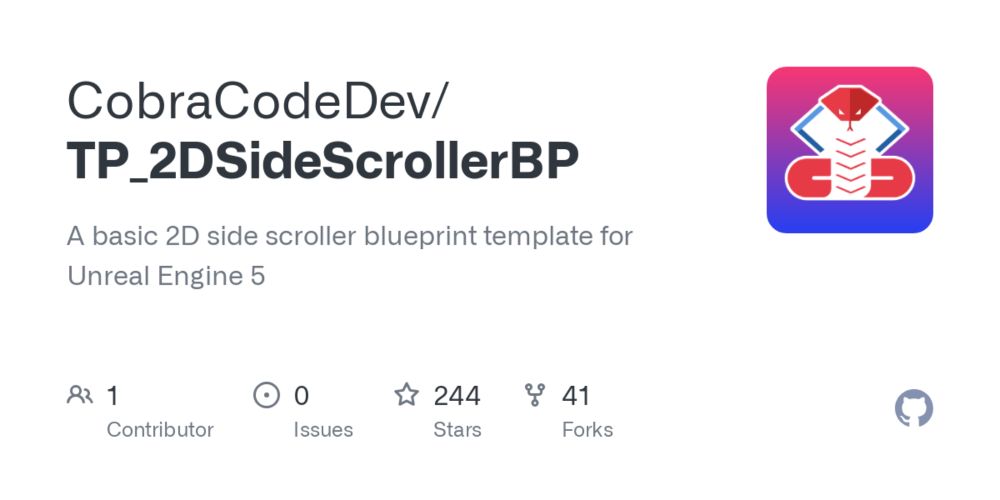 GitHub - CobraCodeDev/TP_2DSideScrollerBP: A basic 2D side scroller blueprint template for Unreal Engine 5