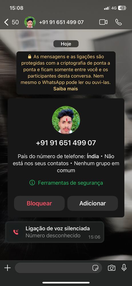 Indiano me ligando pelo zap